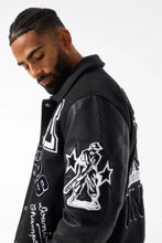 Load image into Gallery viewer, JORDAN CRAIG PIONEERS VARSITY JACKET (BLACK)