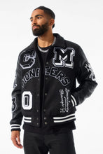 Load image into Gallery viewer, JORDAN CRAIG PIONEERS VARSITY JACKET (BLACK)