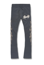 Load image into Gallery viewer, JORDAN CRAIG PARADISE TOUR STACKED SWEATPANTS (CHARCOAL)
