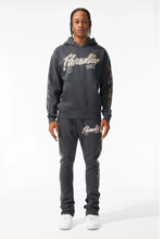 Load image into Gallery viewer, JORDAN CRAIG PARADISE TOUR STACKED SWEATPANTS (CHARCOAL)