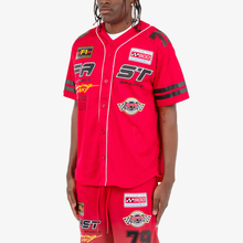 Load image into Gallery viewer, COPPER RIVET RACING BASEBALL JERSEY w/ MATCHING SHORT (RED)