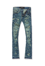 Load image into Gallery viewer, Jordan Craig Martin Stacked Ripple Effect Distressed Jeans (Lager) JTF1157