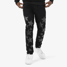 Load image into Gallery viewer, COPPER RIVET BLACK JEANS W/ STARS