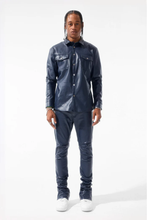 Load image into Gallery viewer, JORDAN CRAIG THRILLER BUTTON UP SHIRT (MIDNIGHT BLUE)