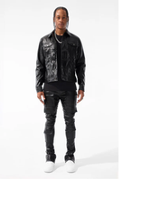 Load image into Gallery viewer, JORDAN CRAIG ROSS STACKED "THRILLER" CARGO PANTS (BLACK)