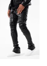 Load image into Gallery viewer, JORDAN CRAIG ROSS STACKED "THRILLER" CARGO PANTS (BLACK)