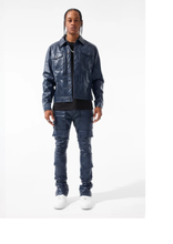 Load image into Gallery viewer, JORDAN CRAIG ROSS STACKED "THRILLER" CARGO PANTS (MIDNIGHT BLUE)