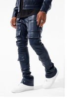 Load image into Gallery viewer, JORDAN CRAIG ROSS STACKED "THRILLER" CARGO PANTS (MIDNIGHT BLUE)