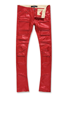 Load image into Gallery viewer, JORDAN CRAIG ROSS STACKED "THRILLER" CARGO PANTS (RED)