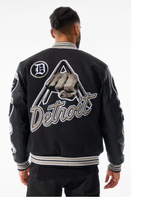 Load image into Gallery viewer, JORDAN CRAIG MOTOWN VARSITY JACKET (BLACK SHADOW)