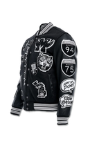 Load image into Gallery viewer, JORDAN CRAIG MOTOWN VARSITY JACKET (BLACK SHADOW)