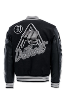 Load image into Gallery viewer, JORDAN CRAIG MOTOWN VARSITY JACKET (BLACK SHADOW)
