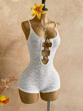 Load image into Gallery viewer, WOMEN'S DEEP V-NECK ROMPER WITH METAL CLASPS