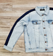 Load image into Gallery viewer, ETERNITY BC/AD Blue Stone Taped Denim Light Wash Jacket
