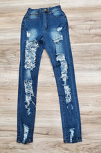 Load image into Gallery viewer, REDFOX High Waisted Rip Off Jeans (Medium Blue) PA0422
