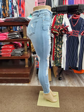 Load image into Gallery viewer, REDFOX HIGH WAISTED Rip Off Fringe Jeans (L. Blue) PA0434