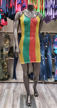 Load image into Gallery viewer, REDFOX MESH COLOR BLOCK DRESS (RASTA)