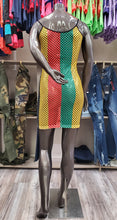 Load image into Gallery viewer, REDFOX MESH COLOR BLOCK DRESS (RASTA)