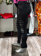 Load image into Gallery viewer, REDFOX HIGHWAIST ALL OVER RIP JEAN BLACK (PA0476)