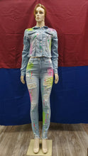 Load image into Gallery viewer, REDFOX NEON SPLATTER 2pc. DENIM SET