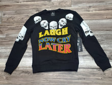 Load image into Gallery viewer, MOTIVE DENIM LAUGH NOW CRY LATER CREWNECK (BLACK)
