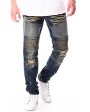 Load image into Gallery viewer, MEN CREATE 2MRW MOTO JEAN W/CLEAR STONES