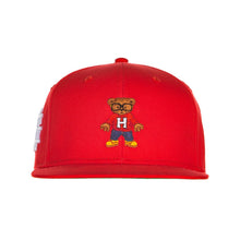 Load image into Gallery viewer, HUSTLE GANG WORKER BEAR SNAPBACK HAT (GOJI BERRY)