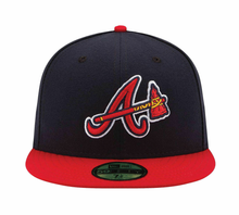 Load image into Gallery viewer, Atlanta Braves New Era Home Authentic Collection 59FIFTY Fitted Hat - Navy/Red