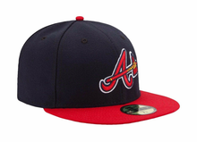 Load image into Gallery viewer, Atlanta Braves New Era Home Authentic Collection 59FIFTY Fitted Hat - Navy/Red