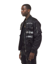 Load image into Gallery viewer, SMOKE RISE UTILITY MA1 NYLON JACKET (BLACK)