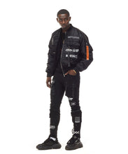 Load image into Gallery viewer, SMOKE RISE UTILITY MA1 NYLON JACKET (BLACK)