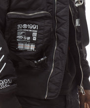Load image into Gallery viewer, SMOKE RISE UTILITY MA1 NYLON JACKET (BLACK)