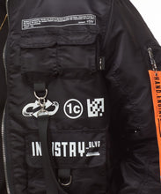 Load image into Gallery viewer, SMOKE RISE UTILITY MA1 NYLON JACKET (BLACK)