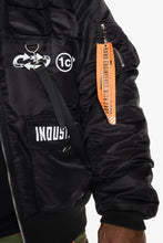Load image into Gallery viewer, SMOKE RISE UTILITY MA1 NYLON JACKET (BLACK)