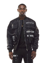 Load image into Gallery viewer, SMOKE RISE UTILITY MA1 NYLON JACKET (BLACK)