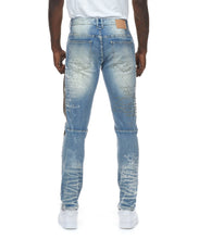 Load image into Gallery viewer, SMOKE RISE COLLAGE PATCH JEANS (CONWAY BLUE)