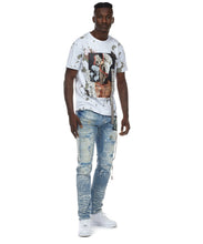 Load image into Gallery viewer, SMOKE RISE COLLAGE PATCH JEANS (CONWAY BLUE)