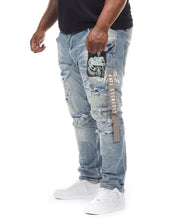 Load image into Gallery viewer, SMOKE RISE COLLAGE PATCH JEANS (CONWAY BLUE)