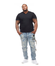 Load image into Gallery viewer, SMOKE RISE COLLAGE PATCH JEANS (CONWAY BLUE)