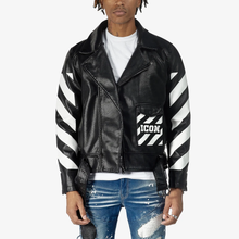 Load image into Gallery viewer, COPPER RIVET BLACK "ICON" BIKER JACKET W/ DETACHABLE FUR