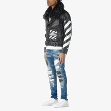 Load image into Gallery viewer, COPPER RIVET BLACK "ICON" BIKER JACKET W/ DETACHABLE FUR