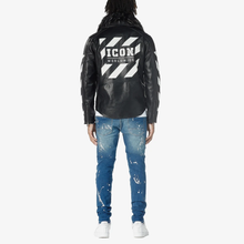 Load image into Gallery viewer, COPPER RIVET BLACK "ICON" BIKER JACKET W/ DETACHABLE FUR