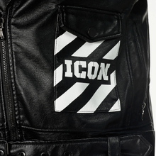 Load image into Gallery viewer, COPPER RIVET BLACK "ICON" BIKER JACKET W/ DETACHABLE FUR