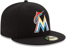 Load image into Gallery viewer, Miami Marlins New Era 59Fifty Fitted Hat On Field - Black