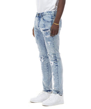 Load image into Gallery viewer, SMOKE RISE HEAVY RIP &amp; REPAIR FASHION JEANS MIZU BLUE