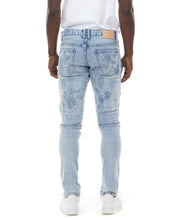 Load image into Gallery viewer, SMOKE RISE HEAVY RIP &amp; REPAIR FASHION JEANS MIZU BLUE