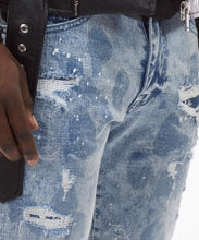 Load image into Gallery viewer, SMOKE RISE HEAVY RIP &amp; REPAIR FASHION JEANS MIZU BLUE