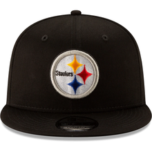 Load image into Gallery viewer, Pittsburgh Steelers New Era Basic 9FIFTY Adjustable Snapback Hat - Black
