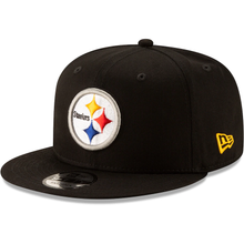 Load image into Gallery viewer, Pittsburgh Steelers New Era Basic 9FIFTY Adjustable Snapback Hat - Black