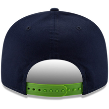 Load image into Gallery viewer, Seattle Seahawks New Era 2-Tone 9FIFTY Snapback Hat - College Navy/Neon Green
